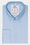UNWRINKLED Blue Textura - men's blue business performance shirt