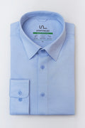 UNWRINKLED Soft Sky Blue - men's blue cotton shirt