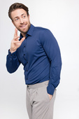 Men's performance business shirt navy blue - NEW OXFORD NAVY