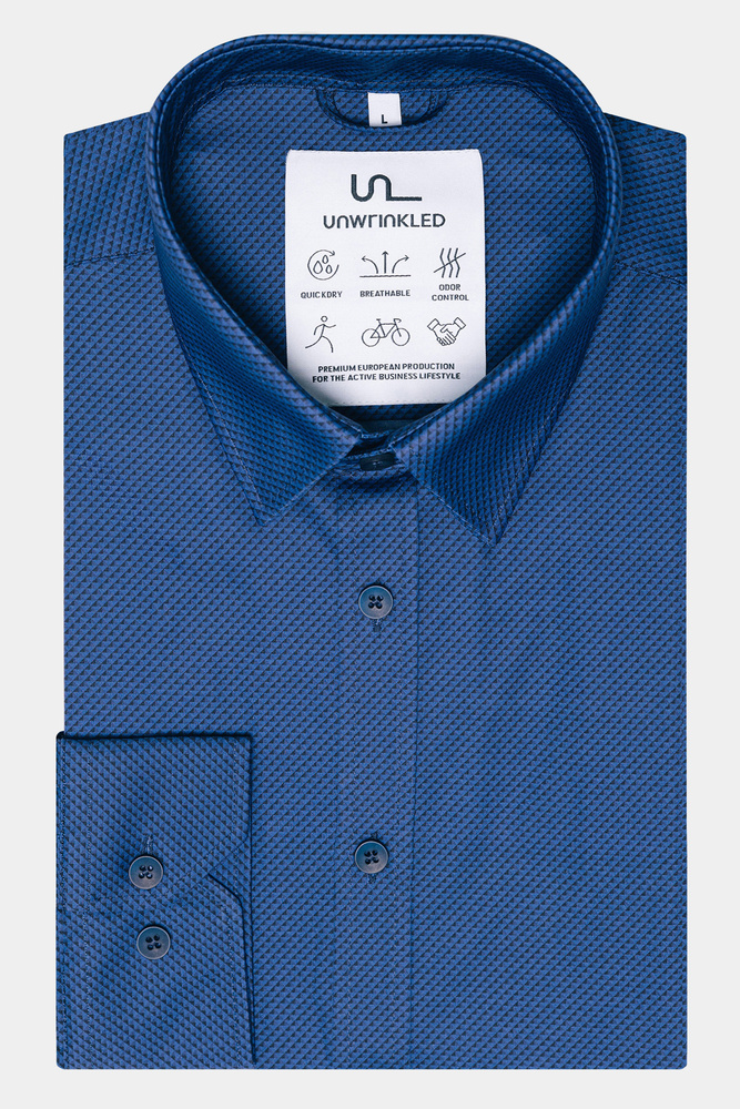 Men's performance business shirt navy blue - NON-IRON - NEW OXFORD NAVY