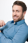Men's patterned functional shirt - TURQUOISE BREEZE