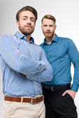 Men's striped functional shirt - CLASSIC STRIPES BLUE