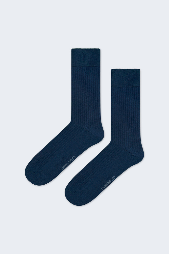 Functional business socks made from ultra-fine merino yarn - NAVY