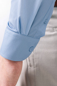 Men's functional blue business shirt - BLUE TEXTURE
