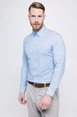 Men's functional blue business shirt - BLUE TEXTURE