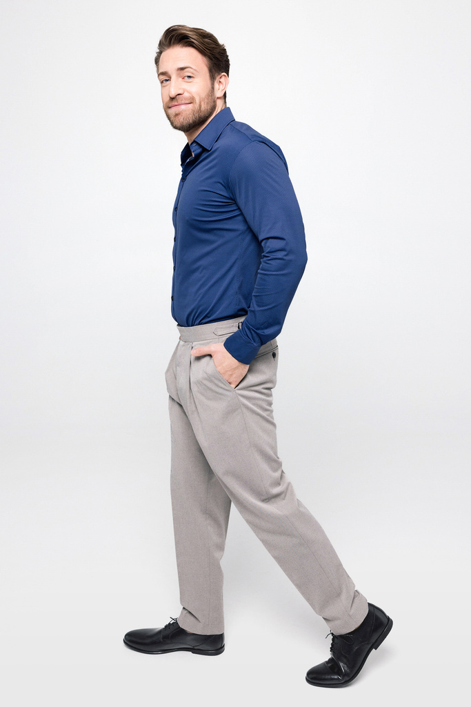 Men's performance business shirt navy blue - NEW OXFORD NAVY