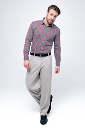 Herren Funktionshemd mit Muster - BÜGELFREI - GEO NORDIC BURGUNDY