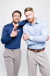 Men's performance blue business shirt - NON-IRON - BLUE TEXTURE