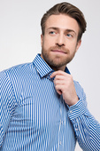 Funktionell businesskjorta för herr med ränder - CLASSIC STRIPES BLUE