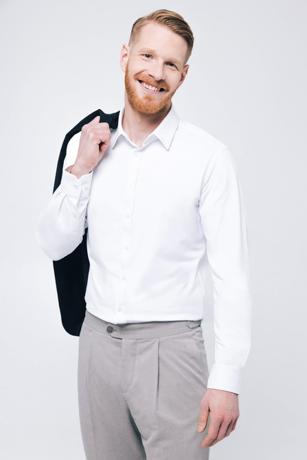Men's functional white business shirt - CONSTANT WHITE