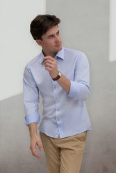 Men’s cotton shirt Natural Performance – EASY-IRON – SOFT SKY BLUE