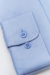 Herren-Baumwollhemd in Blau Natural Performance – BÜGELLEICHT – SOFT SKY BLUE