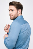 Men's patterned functional shirt - TURQUOISE BREEZE